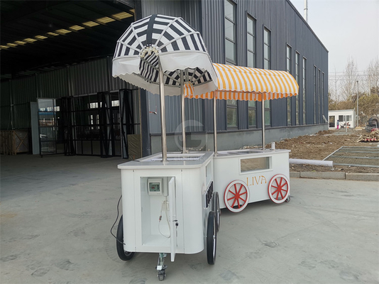 Beach-Eis-Vending-Wagen Eiscreme-Wagen mit Kühlschrank-Display-Vitrine
