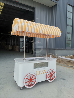 Beach-Eis-Vending-Wagen Eiscreme-Wagen mit Kühlschrank-Display-Vitrine