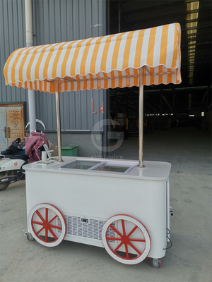 Beach-Eis-Vending-Wagen Eiscreme-Wagen mit Kühlschrank-Display-Vitrine