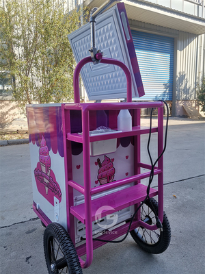 Individuelle Eiscreme Push-Wagen Eiscreme-Wagen mobiler Lebensmittelwagen mit Regenschirm