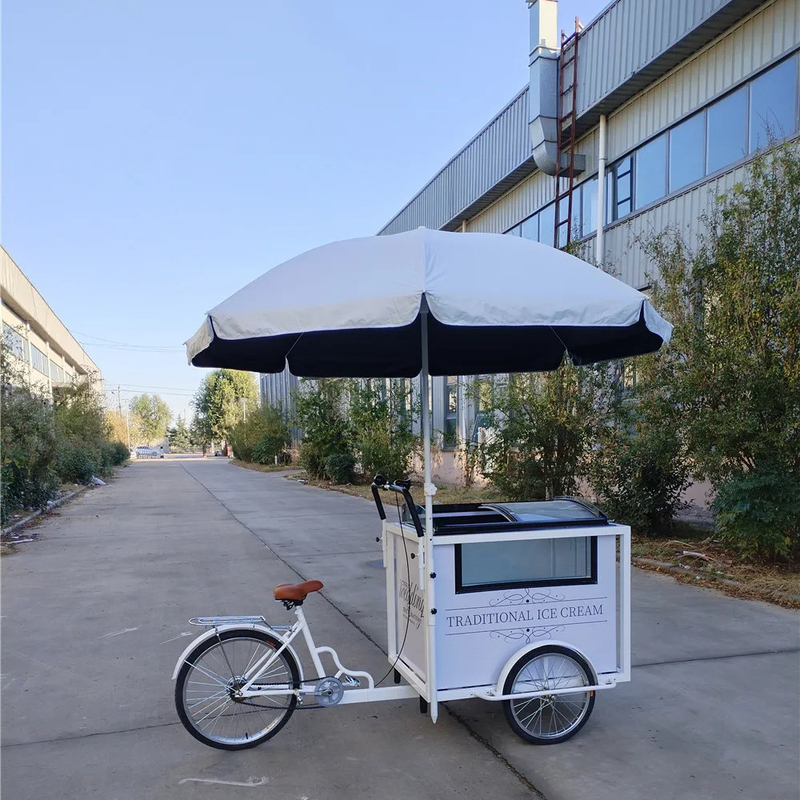 Elektrische italienische Eiscreme Push Cart Dreirad 220V/380V Spannung 220*87*240cmcm Größe