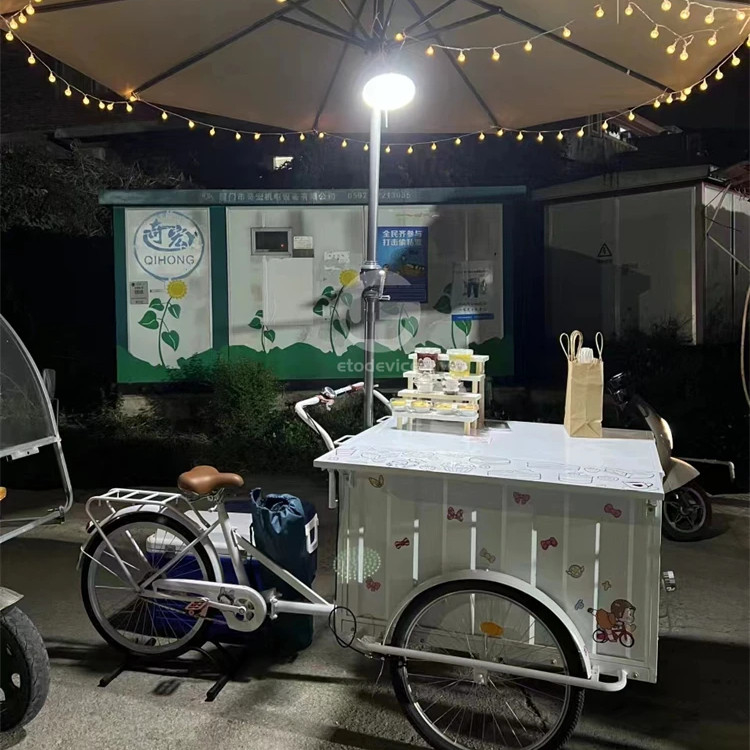 200 kg Kapazität kundenspezifische Farbe Fast-Food-Wagen Fahrrad Elektro-Lebensmittel Eiscreme Truck