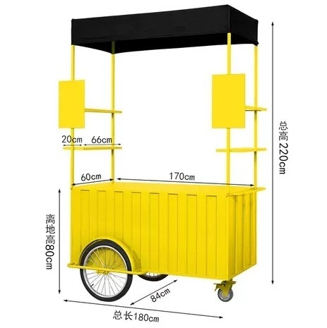 Langlebigkeit Dreiräder Fahrrad Container Lebensmittel LKW Kiosk Fledermaus Straßen-Lebensmittel Dreirad Warme Speisen Van