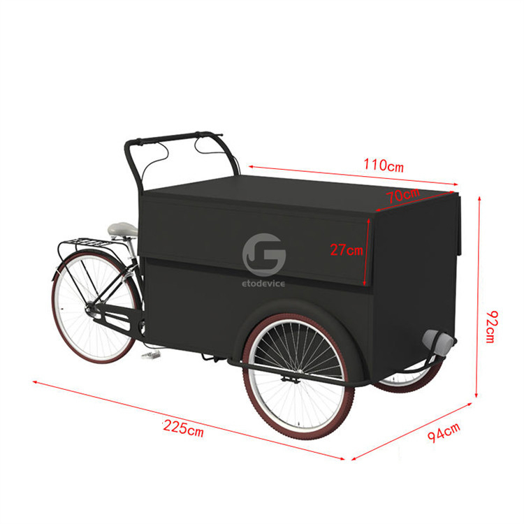 Früchte Rohstoff Kaffee Dreirad Eiscreme Lebensmittelwagen mit CE Mobile Pfannkuchen Food Truck