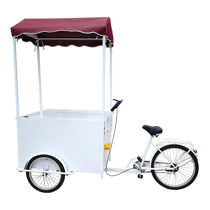 Outdoor Street Food Cart Beste mobile elektrische Ladung Fahrrad Anhänger 3 Rad Dreirad mit Vorderkorb