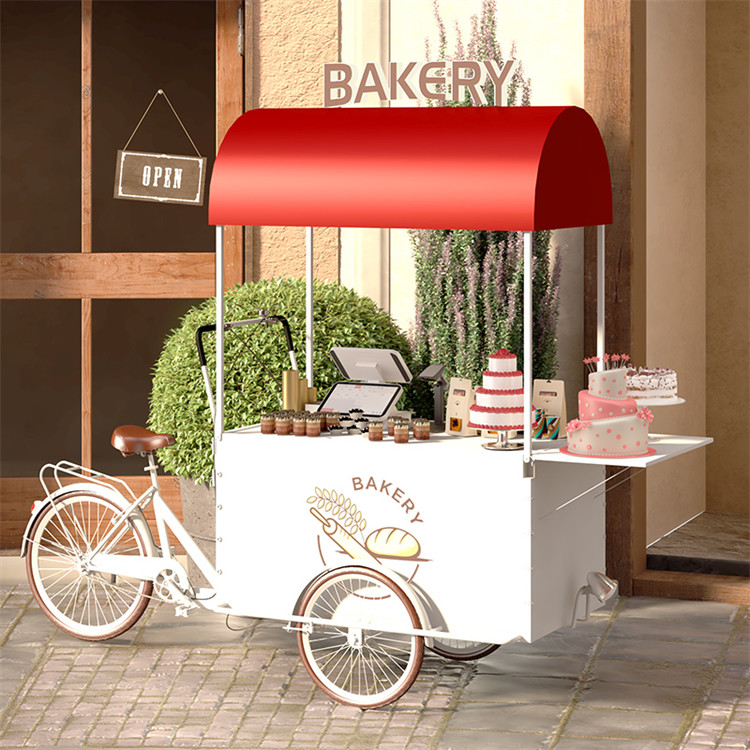 OEM-Kommerzielles Mobilkaffee-Cargo-Fahrrad Dreirad mit 3 Rädern und Sojabohnenlager