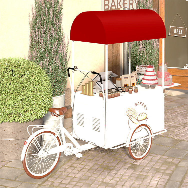 300 kg Food Bike 3 Rad Hot Dog Dreiradkarre mit Klapptisch für mobilen Obstwagen