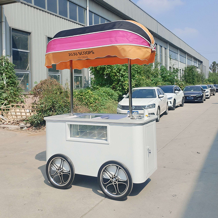Hochwertiges Lebensmittel-LKW Eis-Display-Schrank Gelato-Puppen Eiscreme Push-Wagen