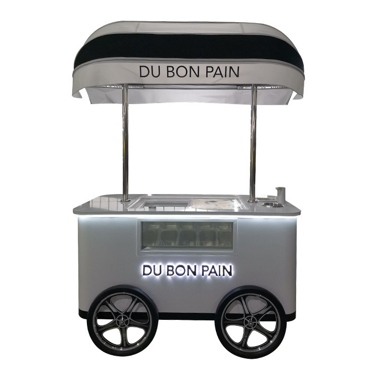 Fabrikpreis Eiscreme-Wagen mit Rädern Eiscreme-Push-Wagen Eiscreme-Frieswagen