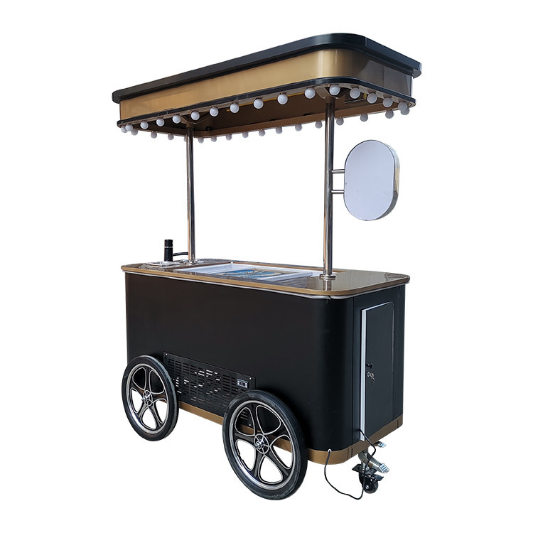 Vintage Eisbeutel Fahrrad Eisbecher Handschubwagen für italienisches Gelato Eis