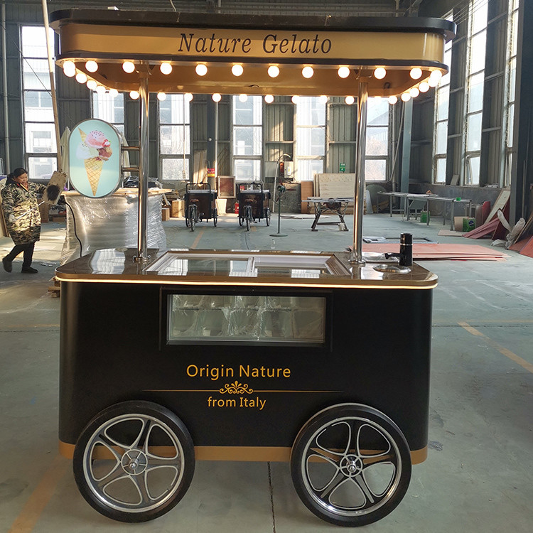 Fastfood Mobilkarren für Eis, Kaltgetränke, Snacks Trolley Gelato Eiskarren